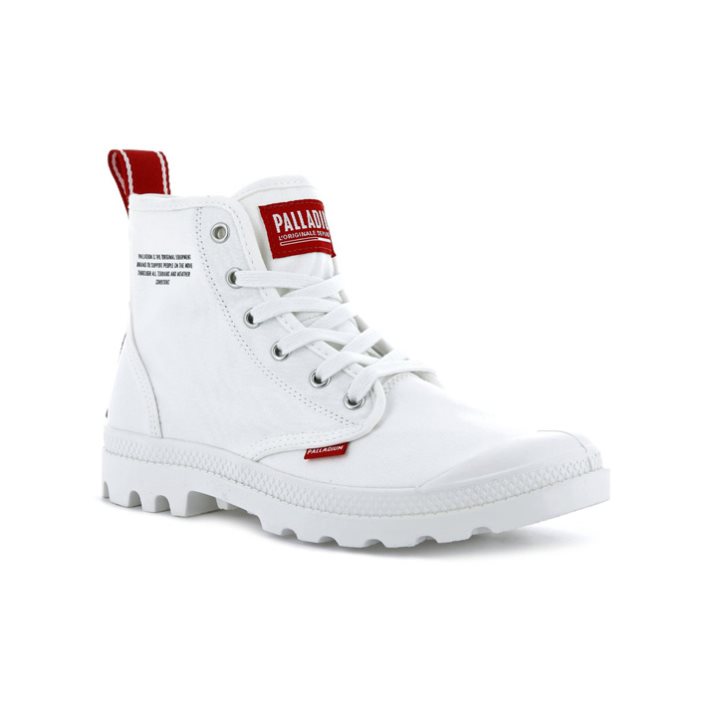 Palladium Pampa Hi Dare Men's Boots White | UK L614-NOL